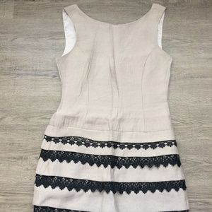 Elegant tan and black dress